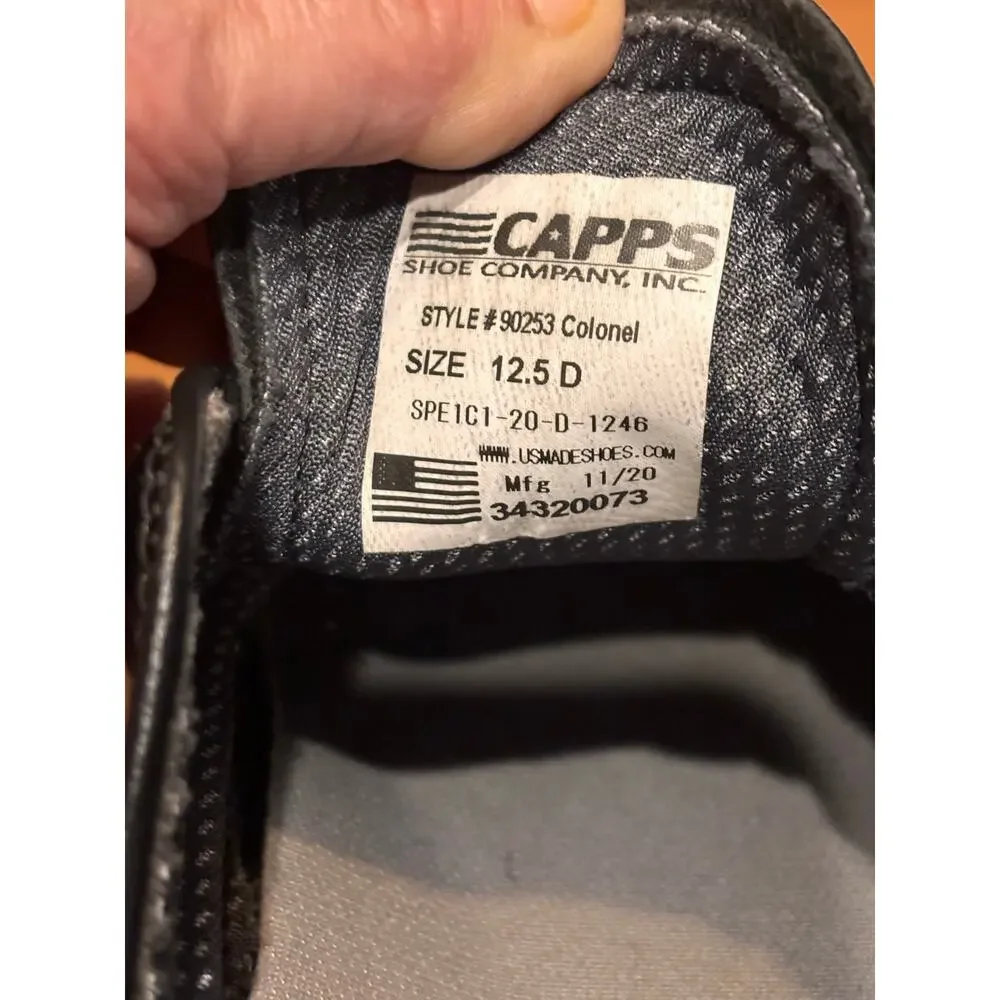 Capps Airlite men’s 12.5D uniform footwear. Black patent leather, regulation